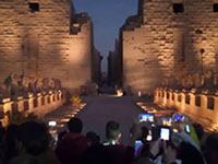 エジプト旅行　音と光のショー（ルクソール　カルナック神殿）