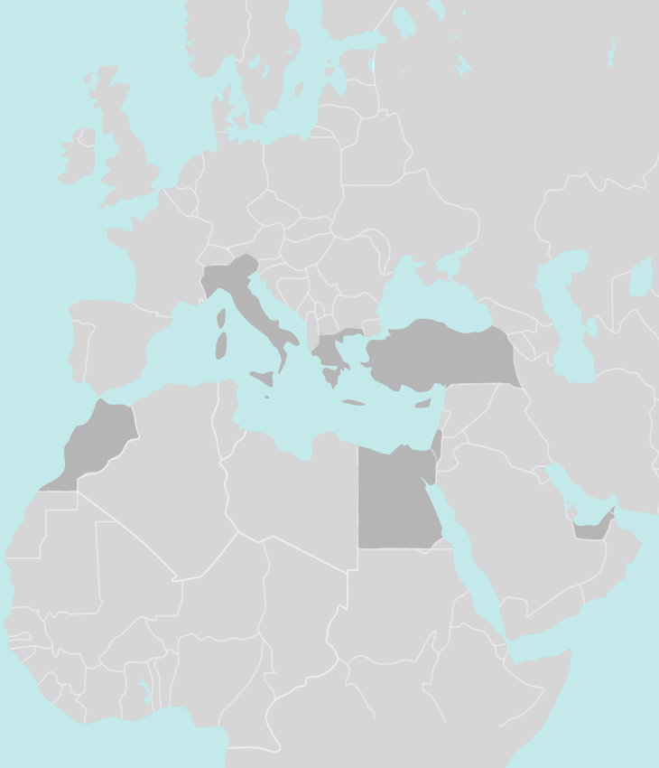 地中海沿岸地図