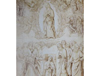 《聖母被昇天》素描　バチカン、システィーナ礼拝堂祭壇画1481